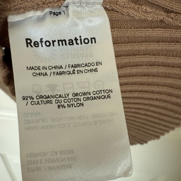 Reformation Ribbed Brown Tank Top - Picture 3 of 3